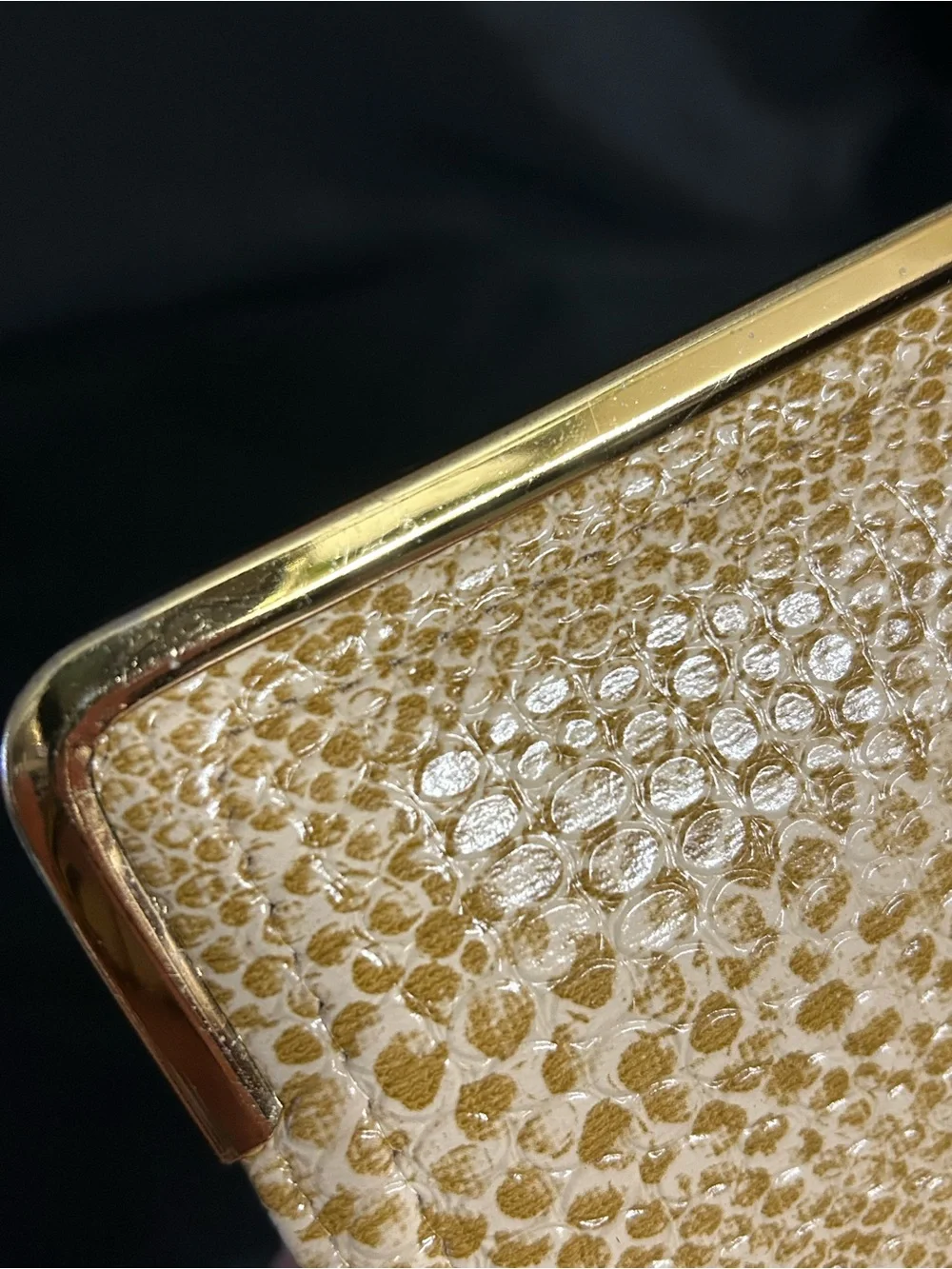 Gold Snakeskin Embossed Women’s Clutch Bag